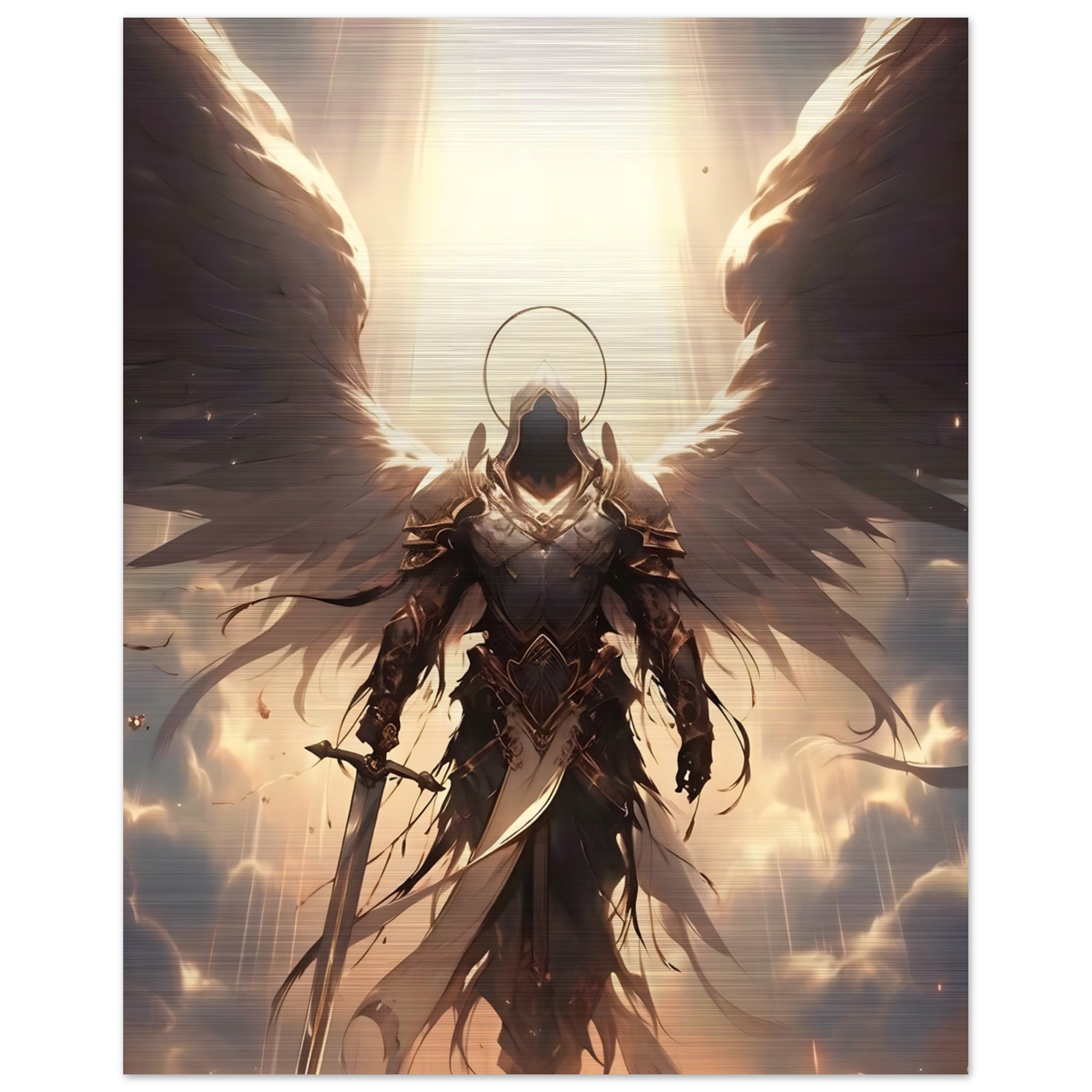 Glossy Archangel on Brushed Aluminum Print