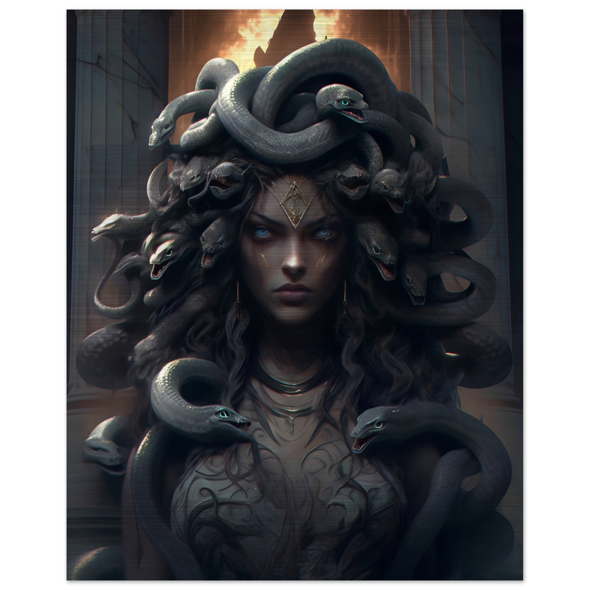 Glossy Medusa Brushed Aluminum Print