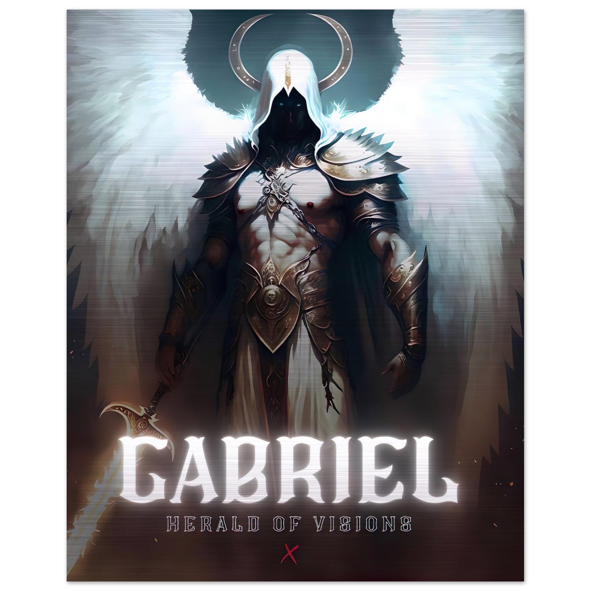 Glossy Gabriel Brushed Aluminum Print