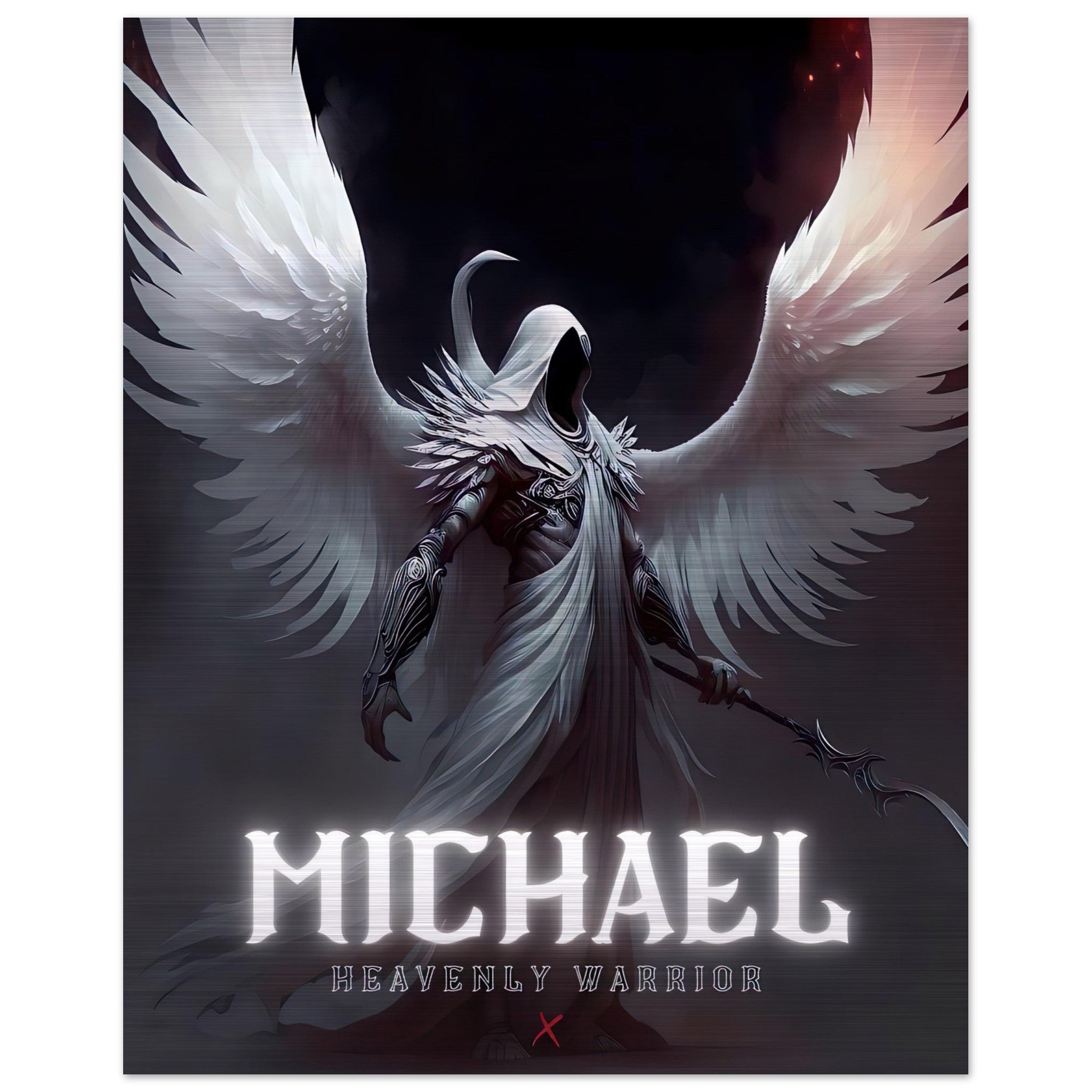 Glossy St. Michael - Brushed Aluminum Print