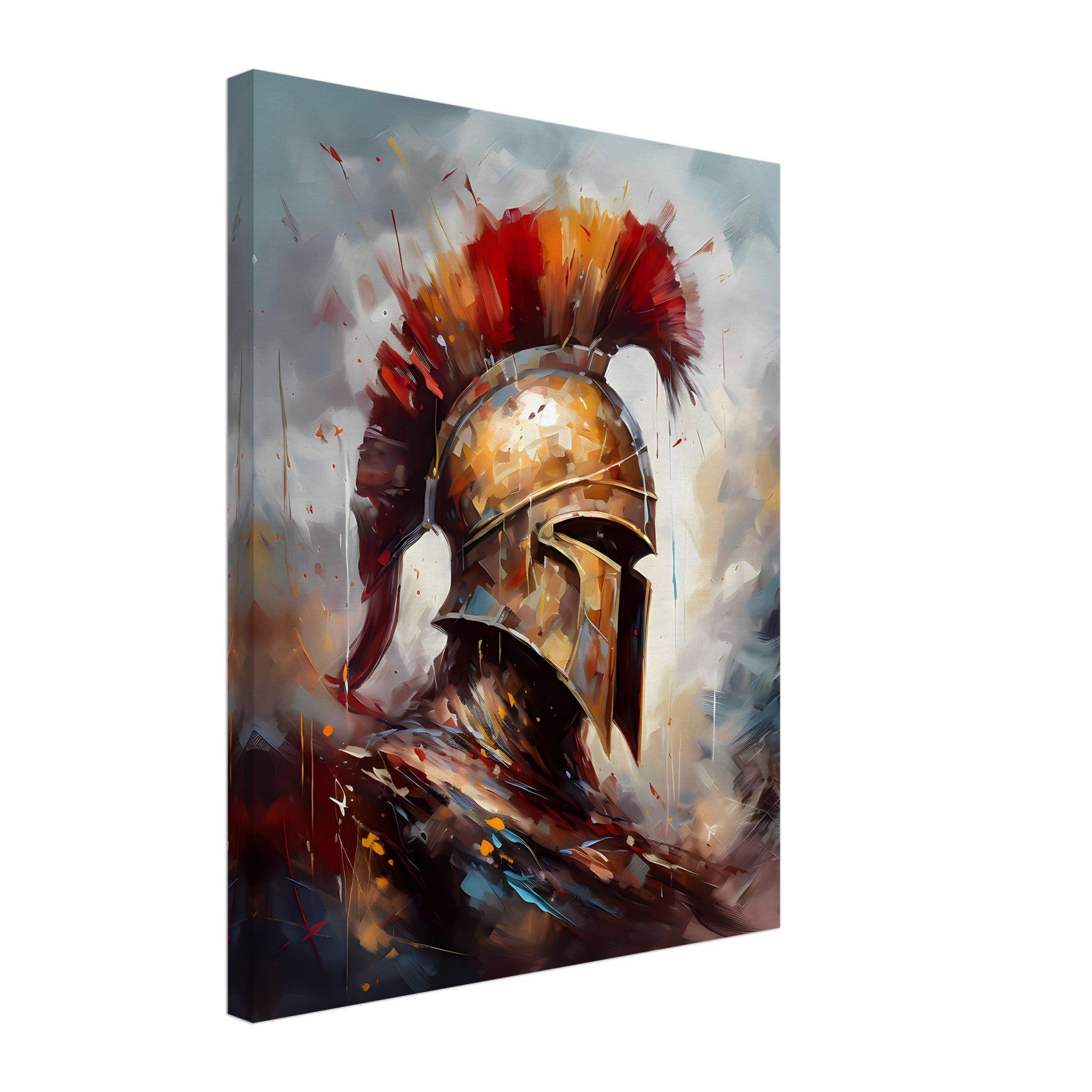 Colorful Abstract Spartan Helm - Canvas